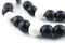 The Bead Chest Black & White Round Wood Beads 8mm Black and White Large Hole 16 Inch Strand